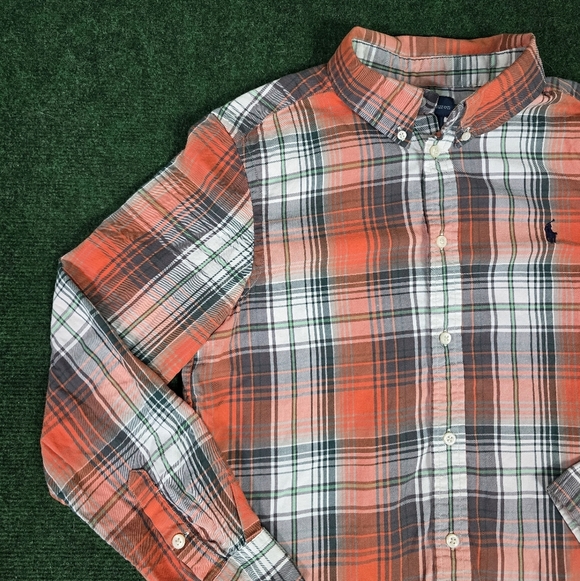 Ralph Lauren | Youth Boys Classic Fit 100% Cotton Plaid Button Down Shirt - Picture 10 of 16